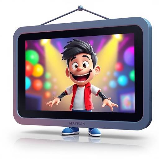 Animation Video Production Icon: a moving character on a screen