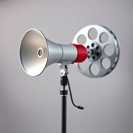Marketing Video Production Icon: a megaphone and film reel